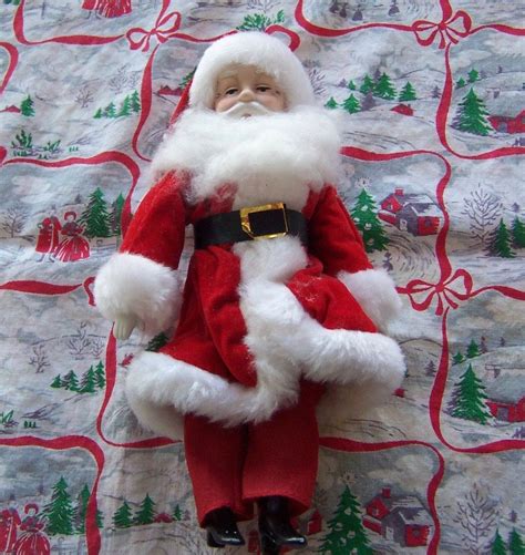 Maybe you would like to learn more about one of these? Porcelain and velvet santa doll ornament | Etsy | Santa ...