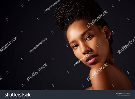 Close Portrait Pretty African Woman Naked Stock Photo Edit Now