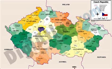 Atrações e dicas para o roteiro. Mapa de república checa