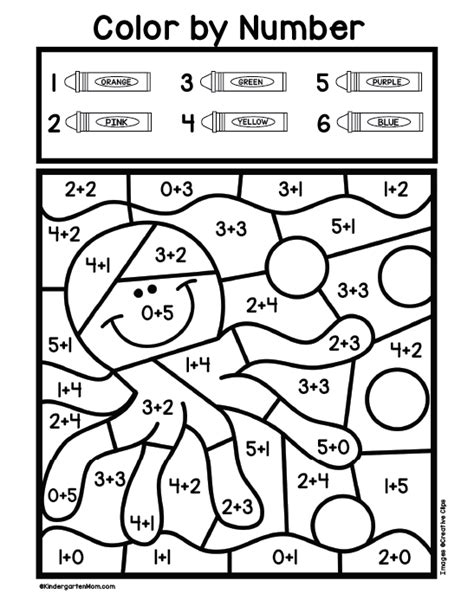Kindergarten Math Color By Number