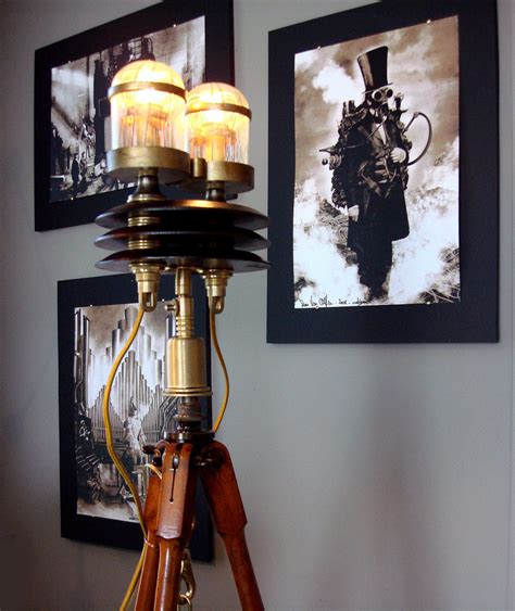 Sculpture Focault S Pendulum Steampunk Tripod Floor Lamp Original Art By Art Donovan