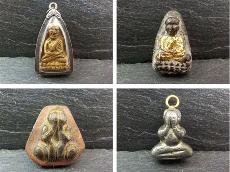 currently at the catawiki auctions 4 buddhist amulets 2 luang phor tuad and 2 phra pidta
