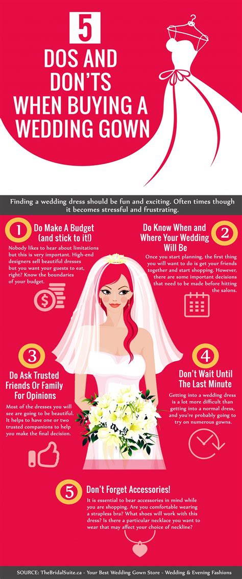 5 dos and don ts when buying a wedding gown visual ly