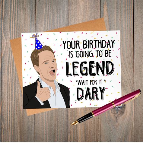 buy barney stinson legendary birthday card funny card for him birthday t for her happy