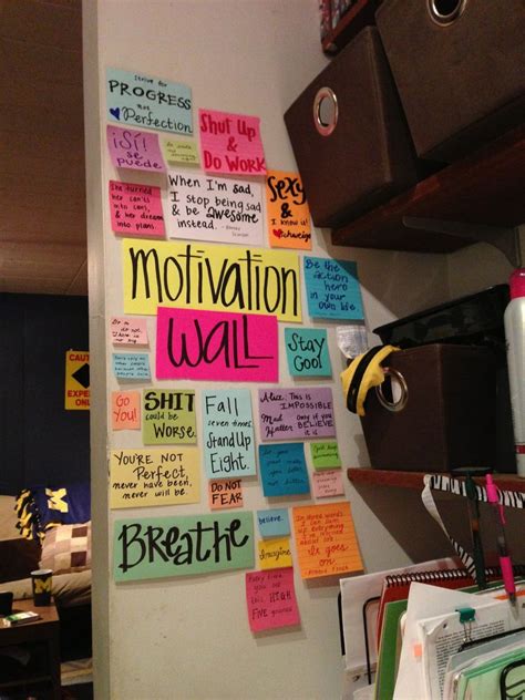 20 Ways To Use Sticky Notes Motivation Wall Motivation Room Decor