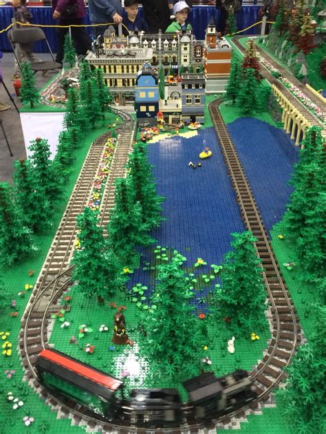 Lego Display At Train Show Lego Train Tracks Lego City Train Lego