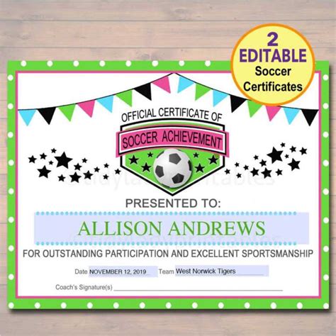13 Soccer Award Certificate Examples Pdf Psd Ai For Soccer Award