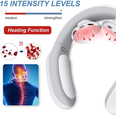 Portable Neck Massager 3 Modes 15 Levels Deep Tissue Trigger Point Massage With Heat Pulse Smart
