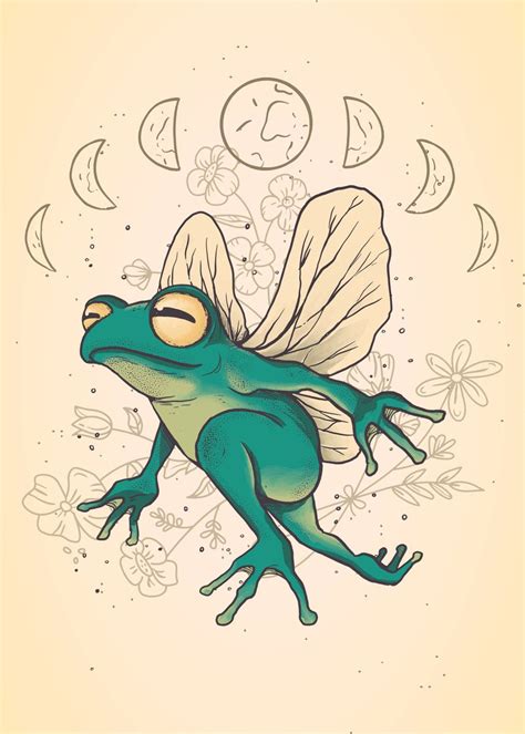 Fairy Frog Cottagecore Poster By Bestprints Displate