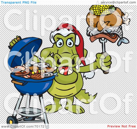 Royalty Free Rf Clipart Illustration Of A Grilling Crocodile Wearing