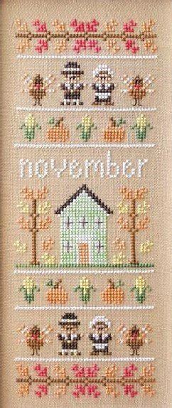 November Sampler Chart Country Cottage Needleworks