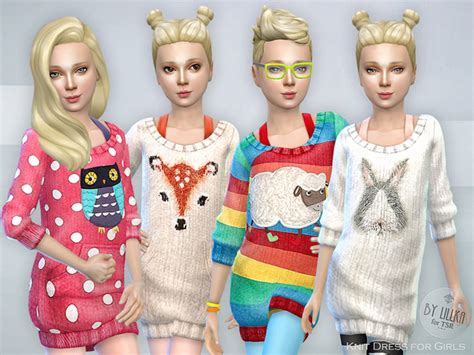 The Sims Resource Knit Dress For Girls By Lillka • Sims 4 Downloads