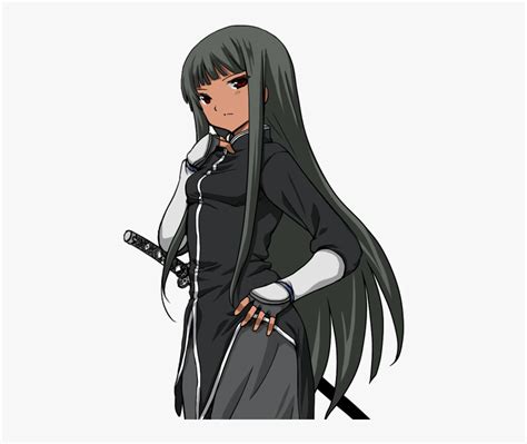 Happy Anime Girl With Black Hair