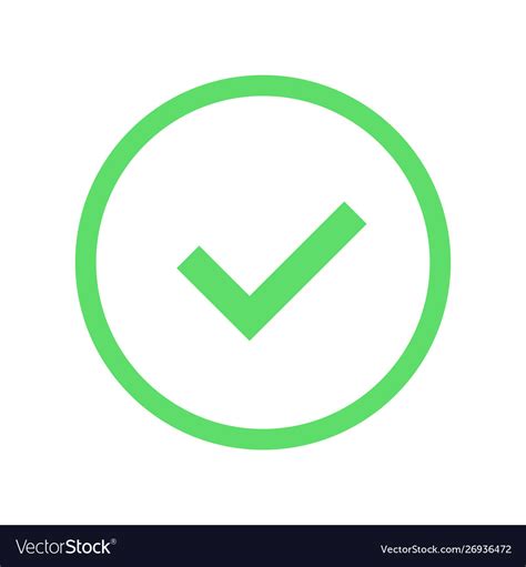 Check Mark Icon Set Green Ok Or V Tick Red X Vector Image