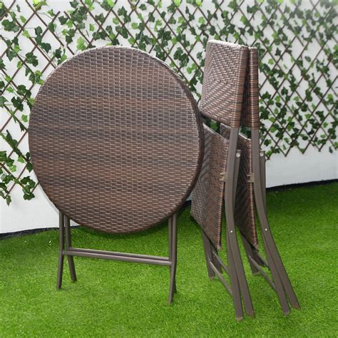 Pelangi handmade rattan dining wicker chair w/cushion, colonial. 3PC Folding Round Table & Chair Bistro Set Rattan Wicker ...