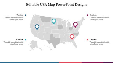 Editable Usa Map Powerpoint Designs For Presentation