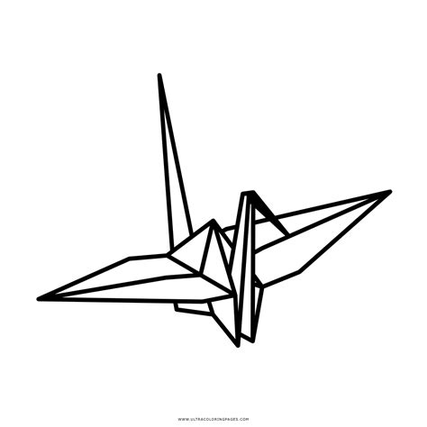 Origami Crane Coloring Page Grullas Origami Para Colorear Hd Png