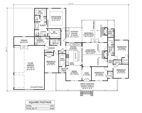 Five Bedroom Single Story 5 House Floor Plans