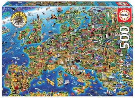 Puzzle Verrückte Europa Karte 500 Teile Puzzle Maniade