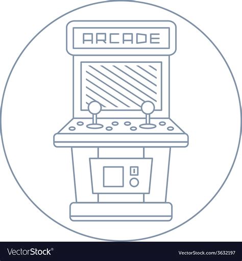 Simple Line Drawn Vintage Game Arcade Cabinet Icon