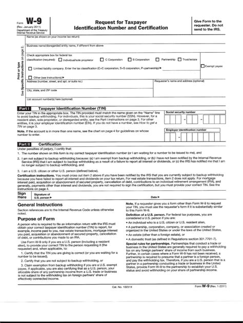 Non Fillable W9 Form Printable Forms Free Online