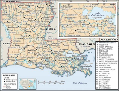 State And Parish Maps Of Louisiana Printable Map Of