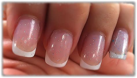 French Manicure With Silver Glitter Glitter French Manicure