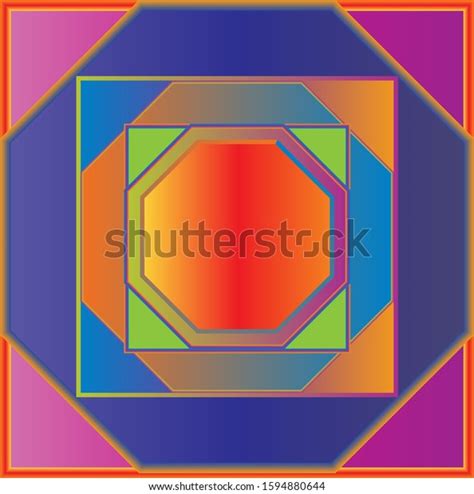 Colorful Abstract Overlapping Geometric Shapes Multi Stock Vector