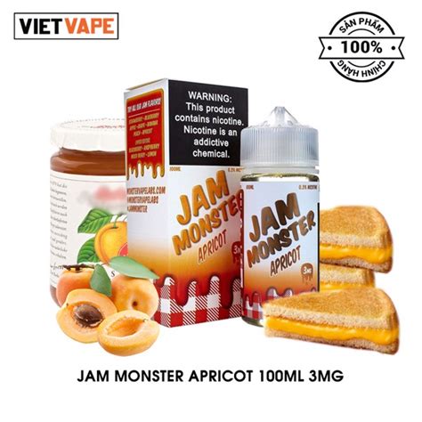 Jam Monster Apricot Freebase 100ml Tinh Dầu Vape Mỹ Chính Hãng