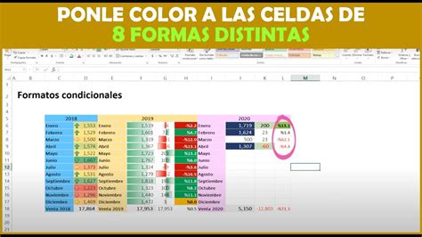 Poner Color En Celdas De Formas Distintas Utilizando Formato Condicional En Excel YouTube