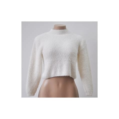 2018 new autumn and winter women wool cropped jumpers fluffy mohair