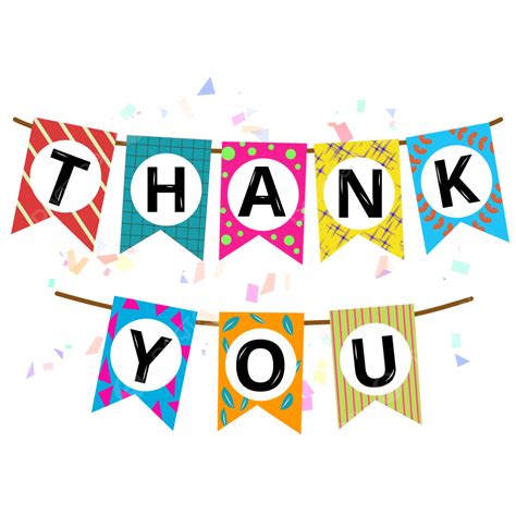 Colorful Thank You Text With Banner Thank You Text Thanks Lettering