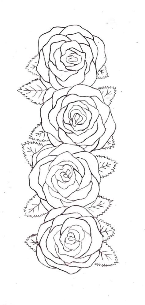 The linework of these large blooms give a lavish feel to this gorgeous design. Rose Outline - Clipartion.com