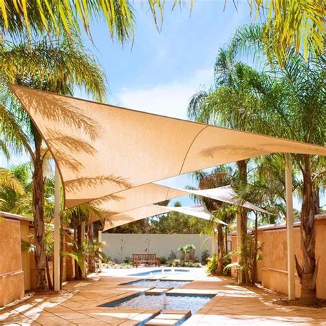 Triangle sun sail garden sun shade sail canopy fabric in beige, heavy duty. The 25+ best Waterproof shade sails ideas on Pinterest ...