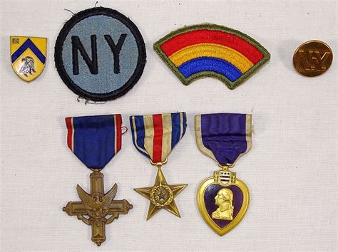 Wwi Distinguished Service Cross Silver Star Wwii Purple Heart Medal