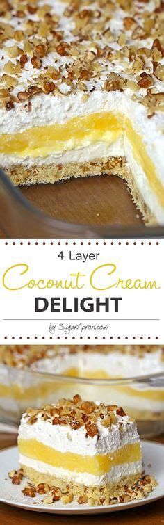Coconut Cream Delight Sugar Apron Recipe Desserts Coconut