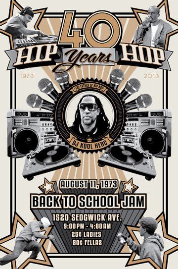 Kool Herc Hip Hop 40th Anniversary Poster Hip Hop Poster Hip Hop