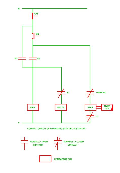 Automatic Star Delta Starter Circuit Diagram