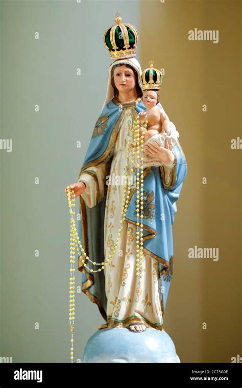 Statue Of The Image Of Our Lady Of The Rosary The Holy Rosary Or The