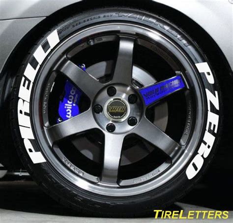Tire Letters Raised White Rubber Lettering Pirelli P Zero Swoosh