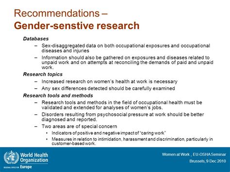 Who Actions On Gender And Health Osh Ppt Download