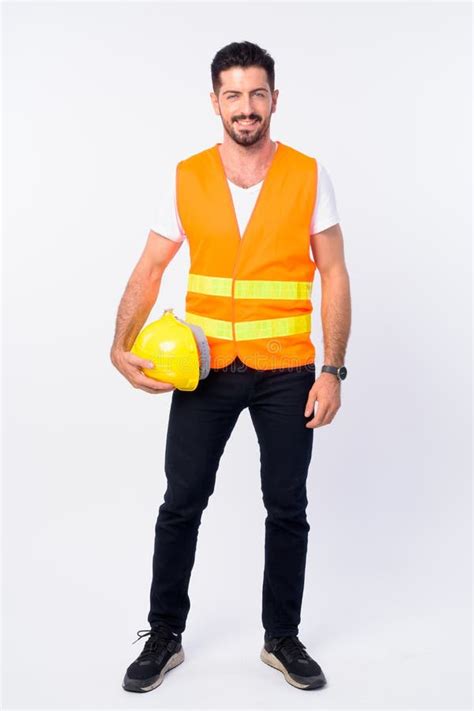 Full Body Shot Construction Worker Isolated Stock Photos Free