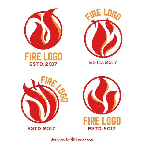 Premium Vector Flat Design Fire Logo Collection