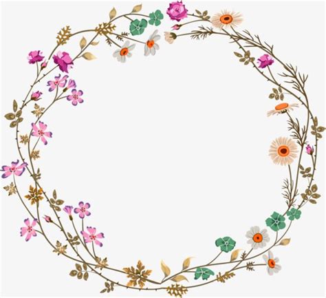 Download Colorful Simplicity Flower Vine Circle Border Texture ...