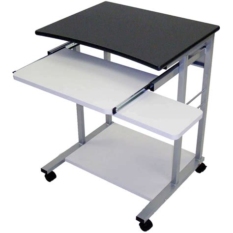 Vasagle computer desk, small study workstation, writing desk with keyboard tray and open shelves, computer tower compartment, for small space, easy assembly, 80 x 45 x 74 cm, white lcd852w 4.5 out of 5 stars 682 Luxor Mobile Computer Workstation (Charcoal) LCT29-C B&H Photo