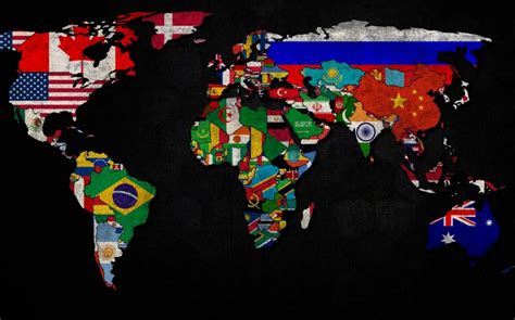World Map Country Flag Worldflag Canvas