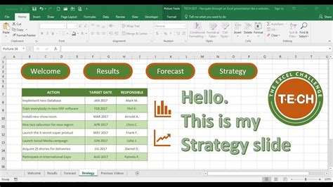 Tech 017 Create A Presentation In Excel And Navigate Through It Like