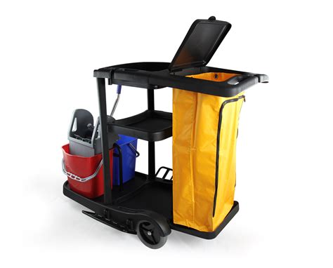 Industrial Housekeeping Janitorial Service Cart With Vinyl Bag Af08180c