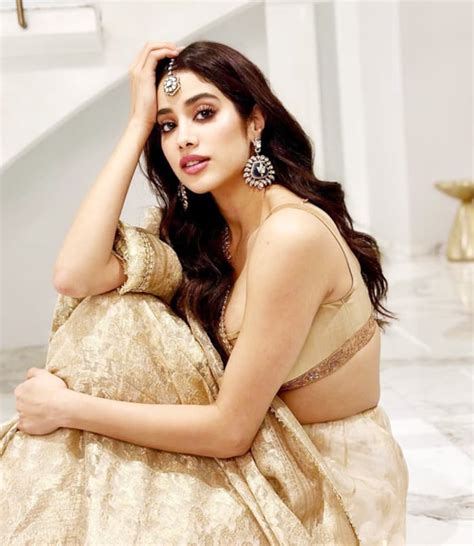 Janhvi Kapoor Wears Sexy Plunging Neckline Blouse