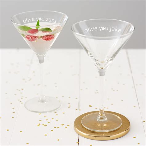 Personalised Olive You Martini Glass Becky Broome Becky Broome